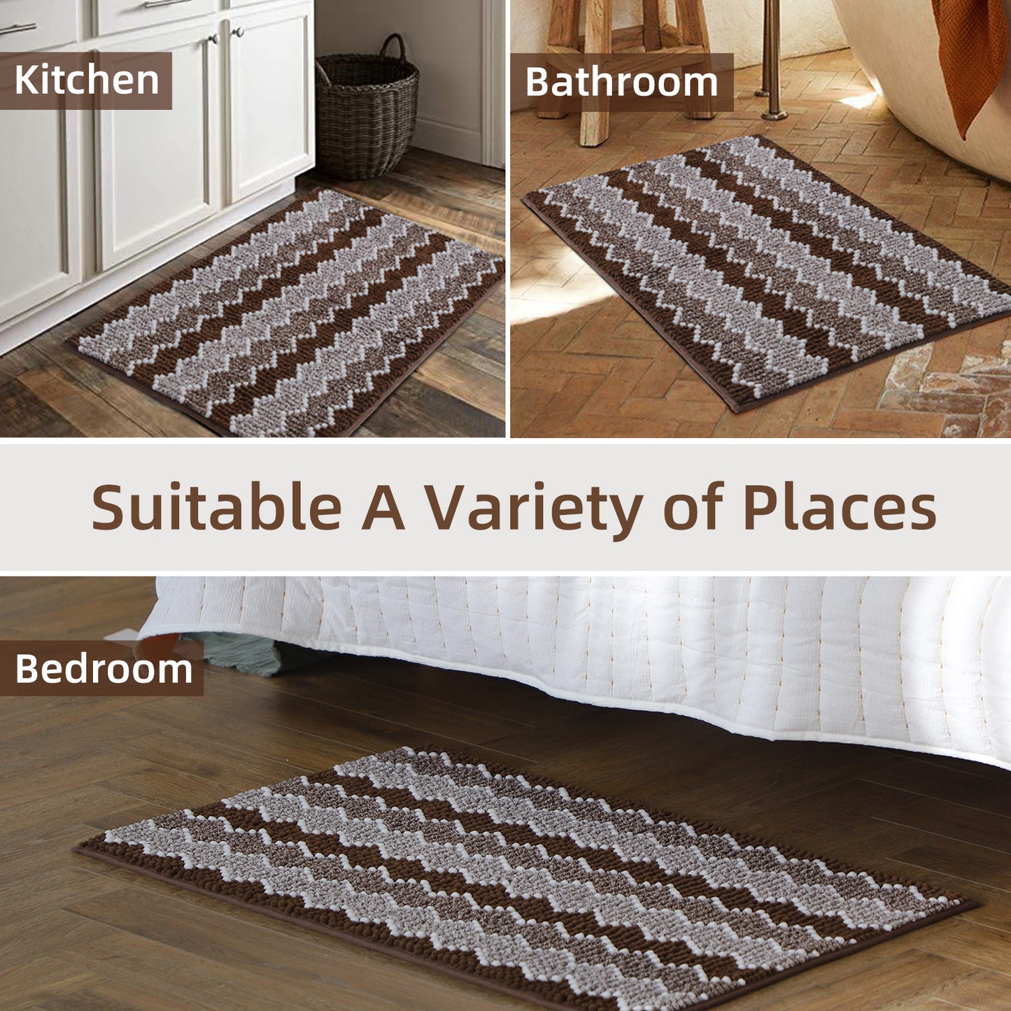 Kasentex Soft Absorbent Durable Non-Slip Bathroom Rug Mat, Room Decor, Graduation Gifts, Fathers Day Gift, Mother Gift