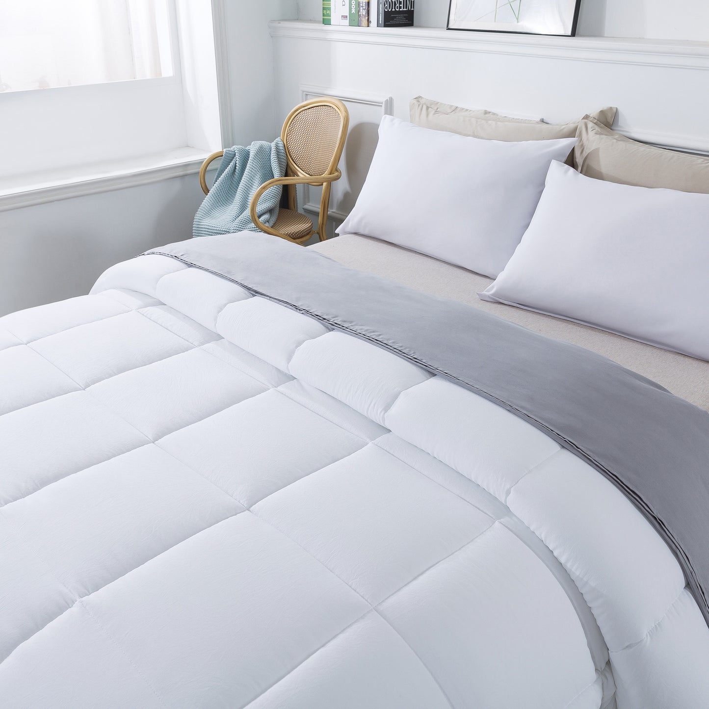Kasentex Cozy 2-Tone Reversible Ultra Soft Heavy Comforter Set, Twin, Queen, King, Room Decor, Graduation Gifts, Mom Gift