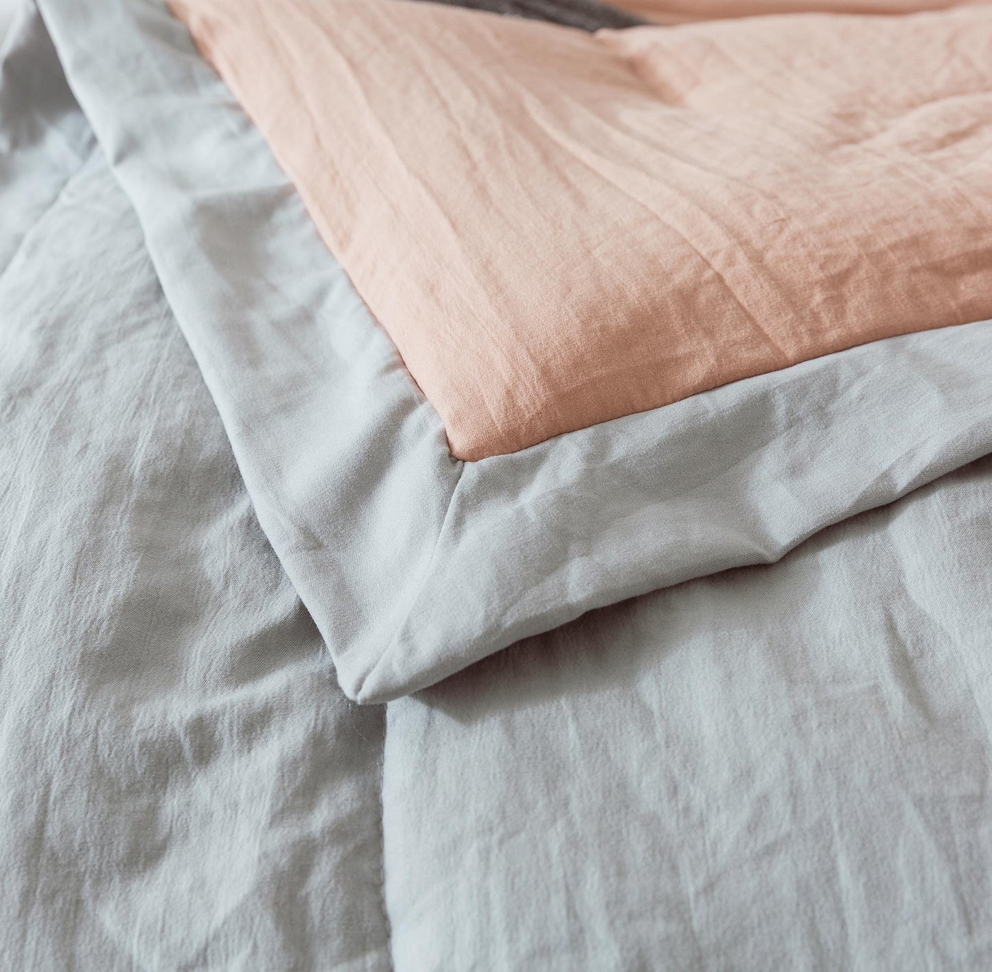 Kasentex Ultra Soft Quilted Comforter Set with Ruffled Trim Edge, Peach Rose, Room Decor, Graduation Gifts