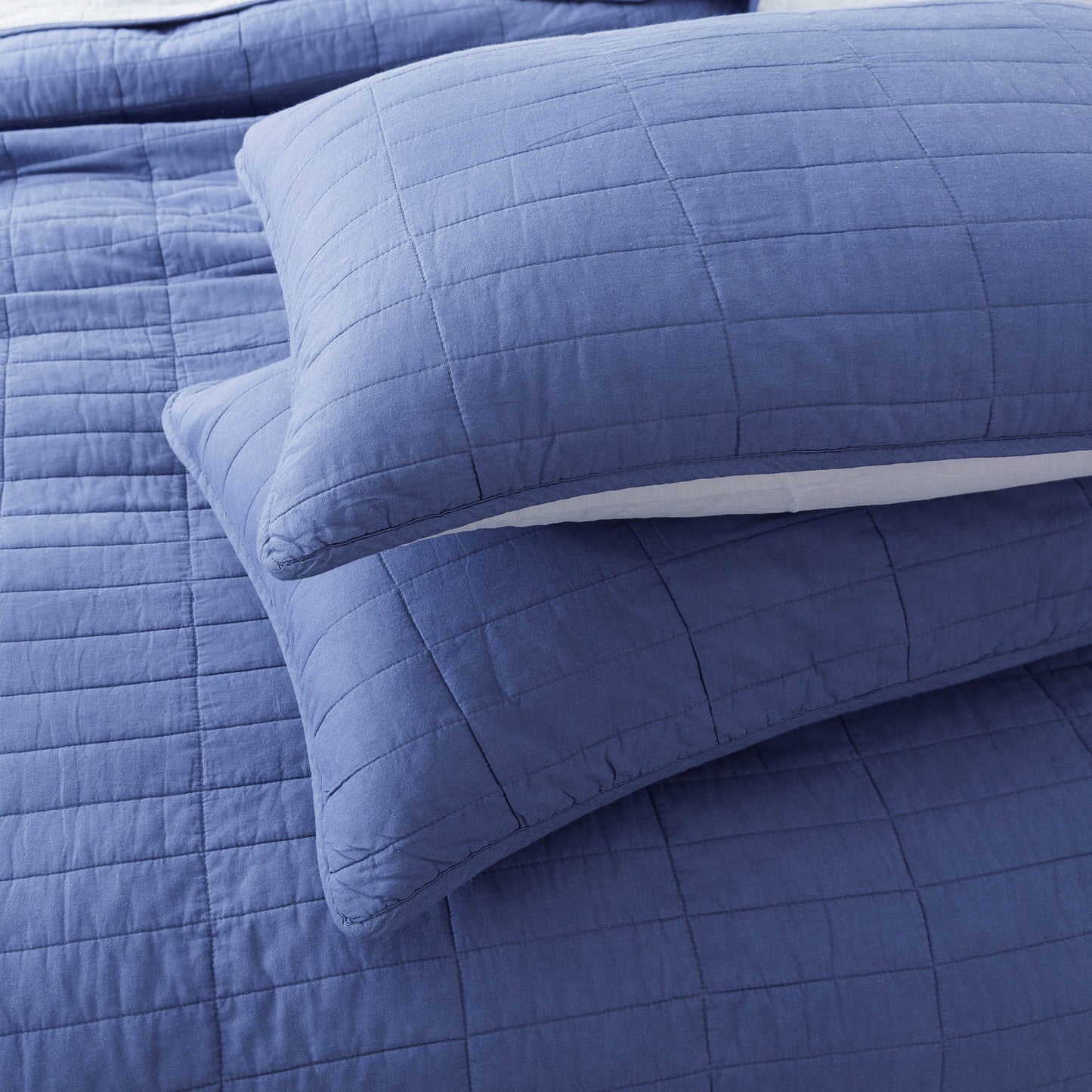 Kasentex Ultra Soft Cotton Oversized Bedspread Set, Blue or Red, Room Decor, Graduation Gifts