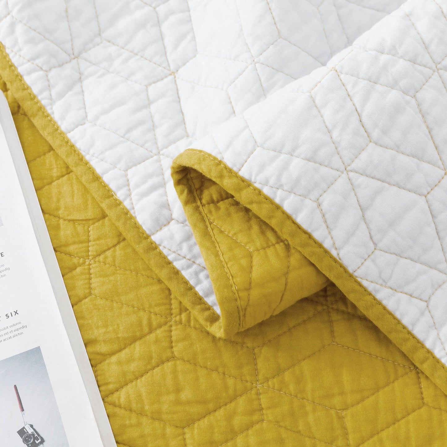 Kasentex Ultra Soft Coastal Design Bedspread Set, Green or Yellow