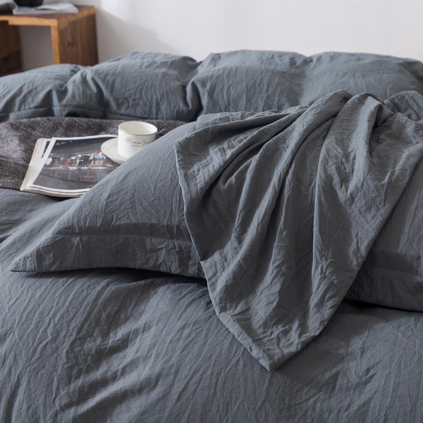Kasentex Ultra Soft All Season Zipper Closure Duvet Cover Set, Cloud White, Room Decor, Graduation Gifts