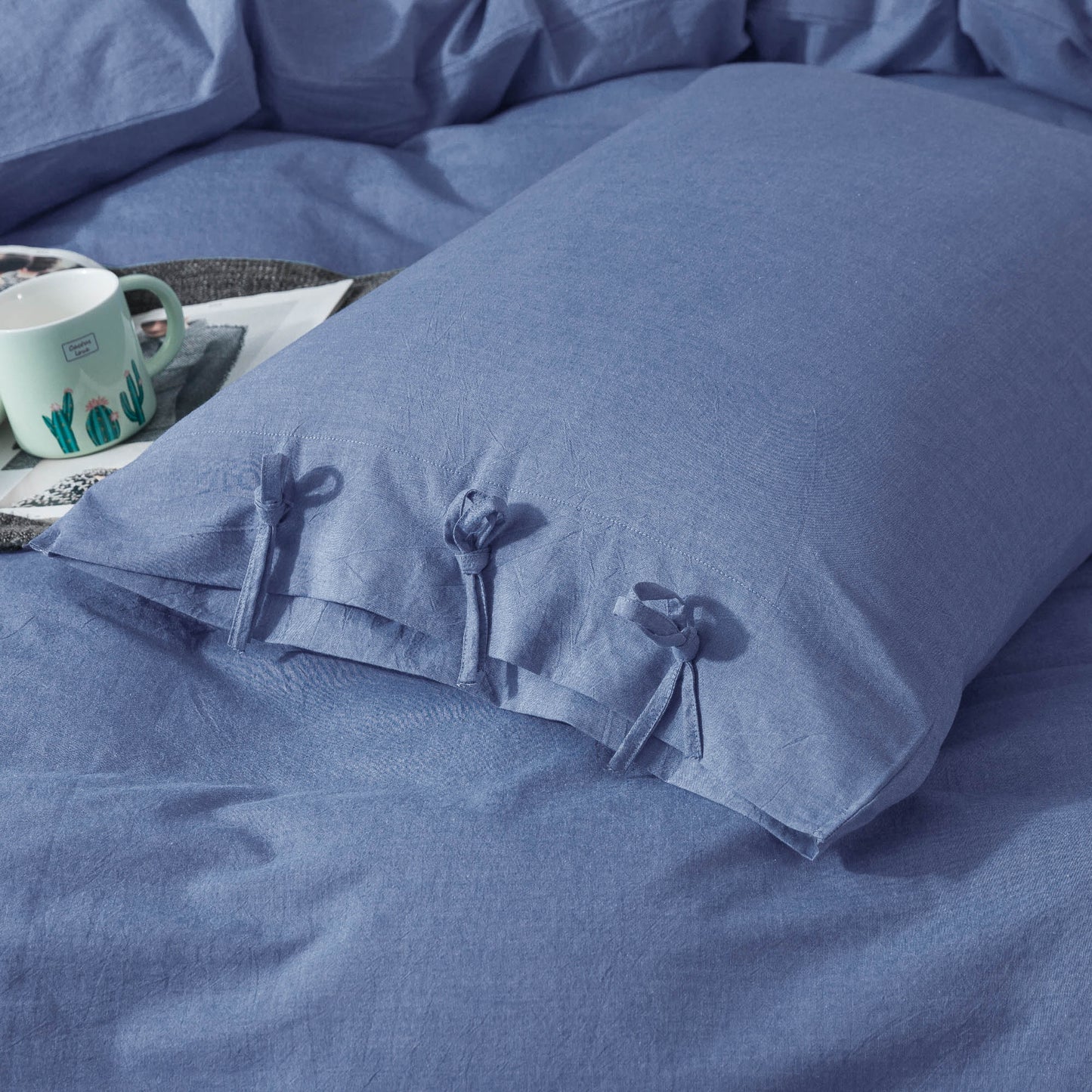 Kasentex 100% Cotton Summer All Season Ultra Soft Duvet Cover Set, Blue, Grey, Pink, White, Twin, Queen, King, Room Decor, Graduation Gifts