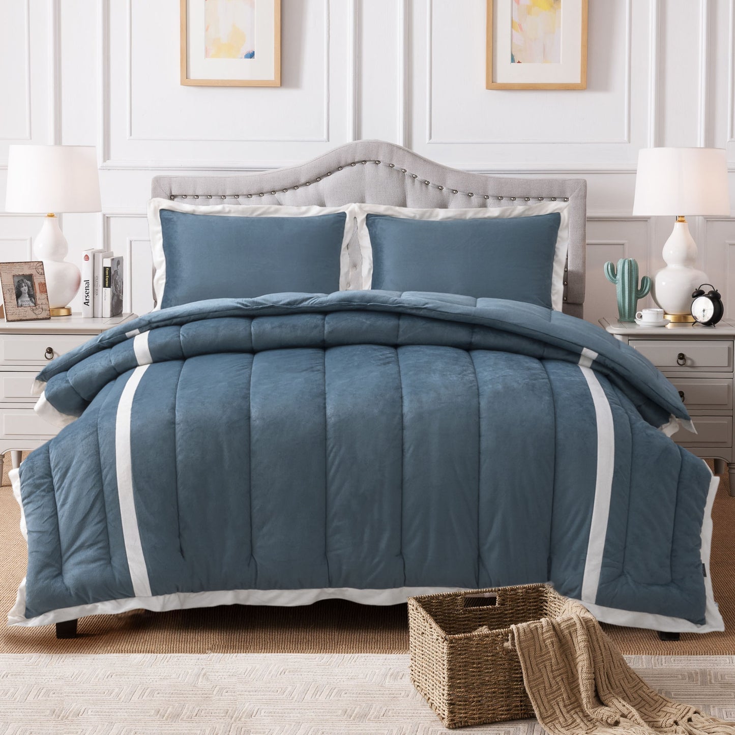 Kasentex Ultra Soft Cozy Stripe Design Down Alternative Comforter Set, Room Decor, Graduation Gifts