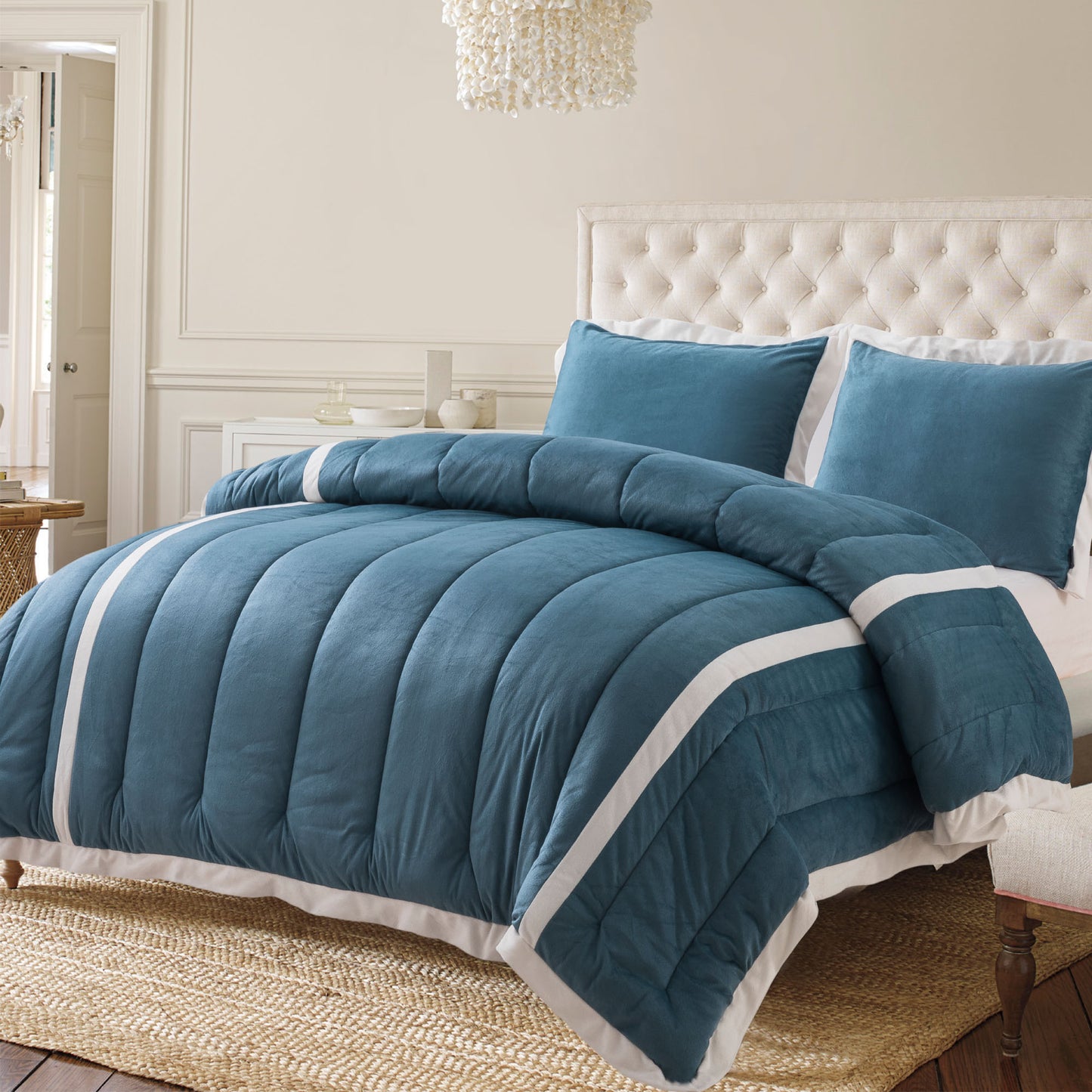 Kasentex Ultra Soft Cozy Stripe Design Down Alternative Comforter Set, Room Decor, Graduation Gifts