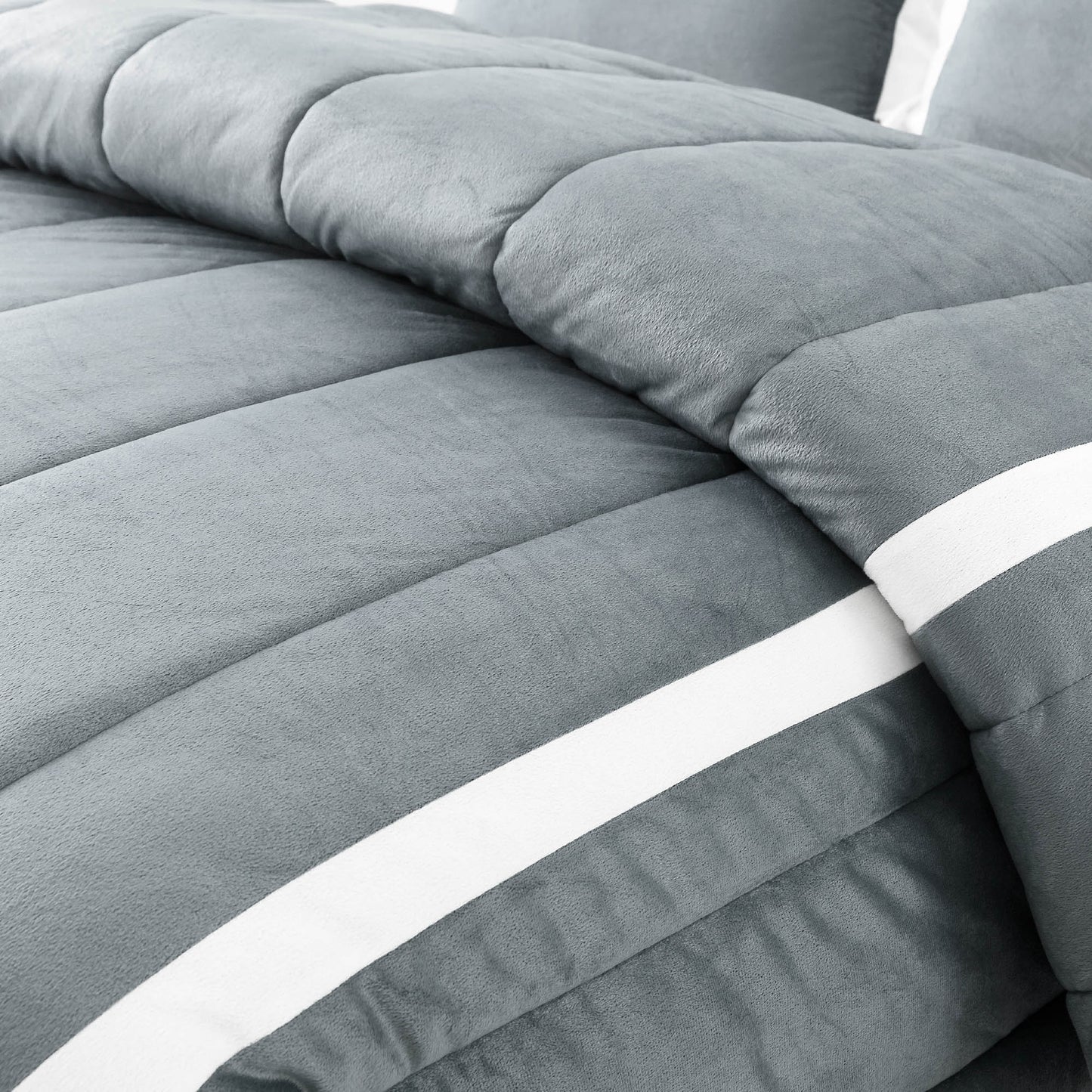 Kasentex Ultra Soft Cozy Stripe Design Down Alternative Comforter Set, Room Decor, Graduation Gifts