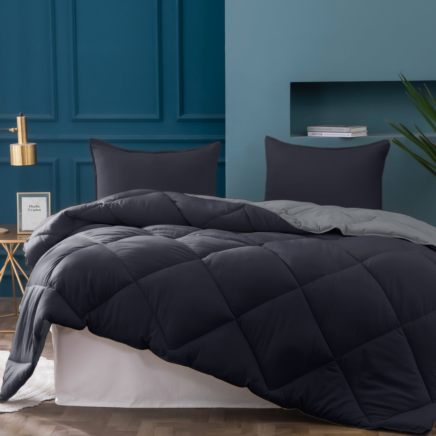 Kasentex Ultra Soft 2-Tone Reversible Comforter Set, Multi Colors, Room Decor, Graduation Gifts, Mom Gift