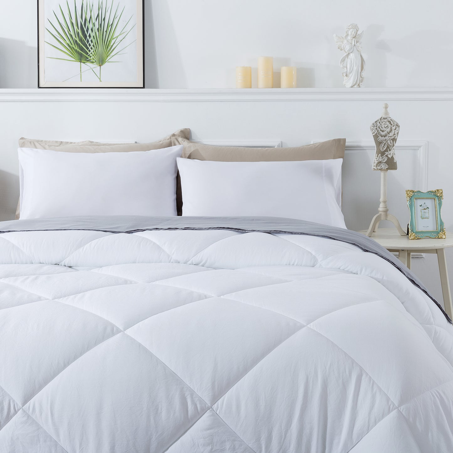 Kasentex Ultra Soft 2-Tone Reversible Comforter Set, Multi Colors, Room Decor, Graduation Gifts, Mom Gift