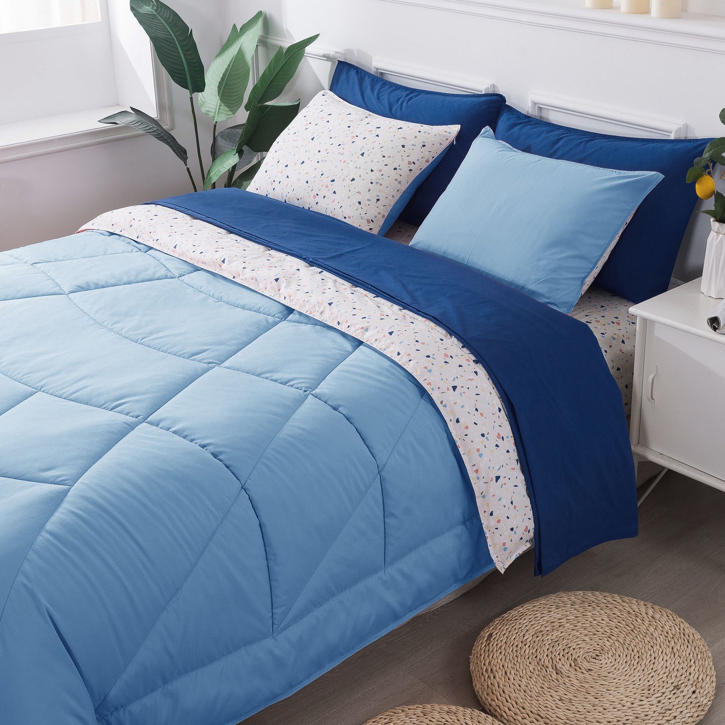 Kasentex Kids Reversible 5 and 7 Piece Ultra Soft Cozy Bed Comforter Sets, Room Decor
