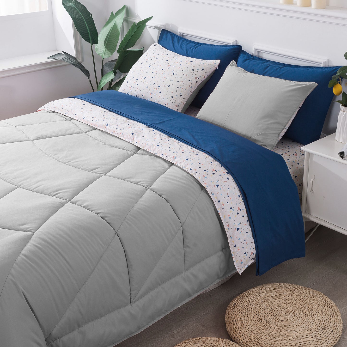 Kasentex Kids Reversible 5 and 7 Piece Ultra Soft Cozy Bed Comforter Sets, Room Decor