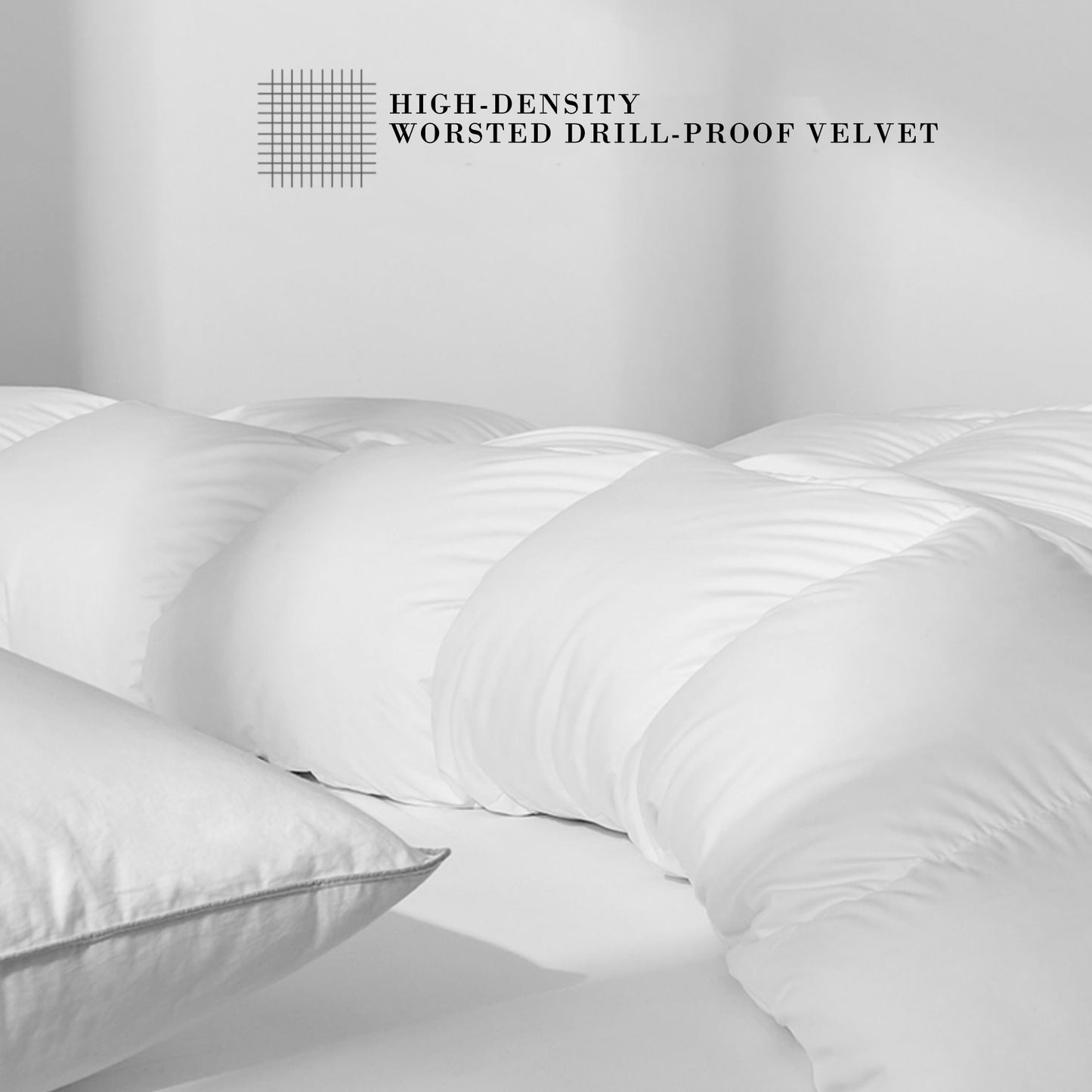 Kasentex Ultra Soft Cotton Plush Gray Piped Edge Down Comforter, White