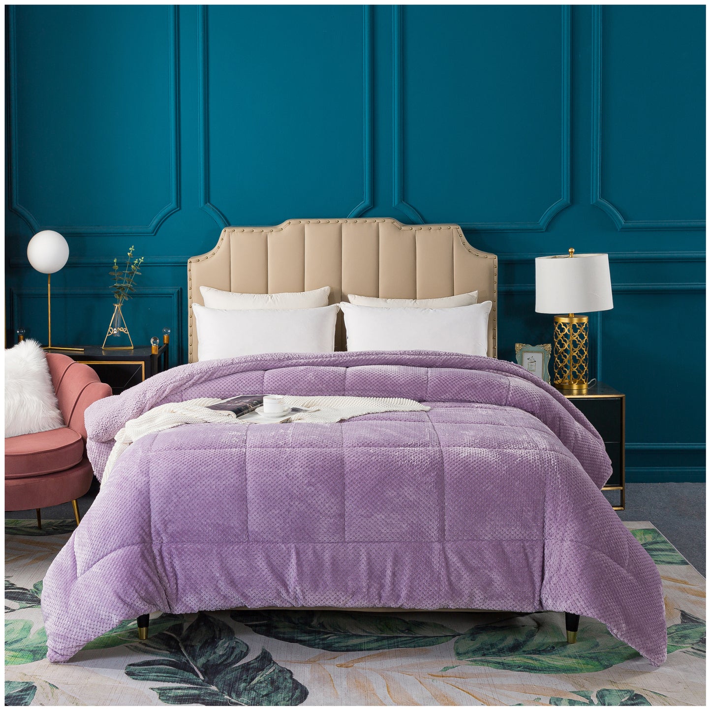 soft sherpa comforter warm kasentex ugg fluffy plush best bedding purple