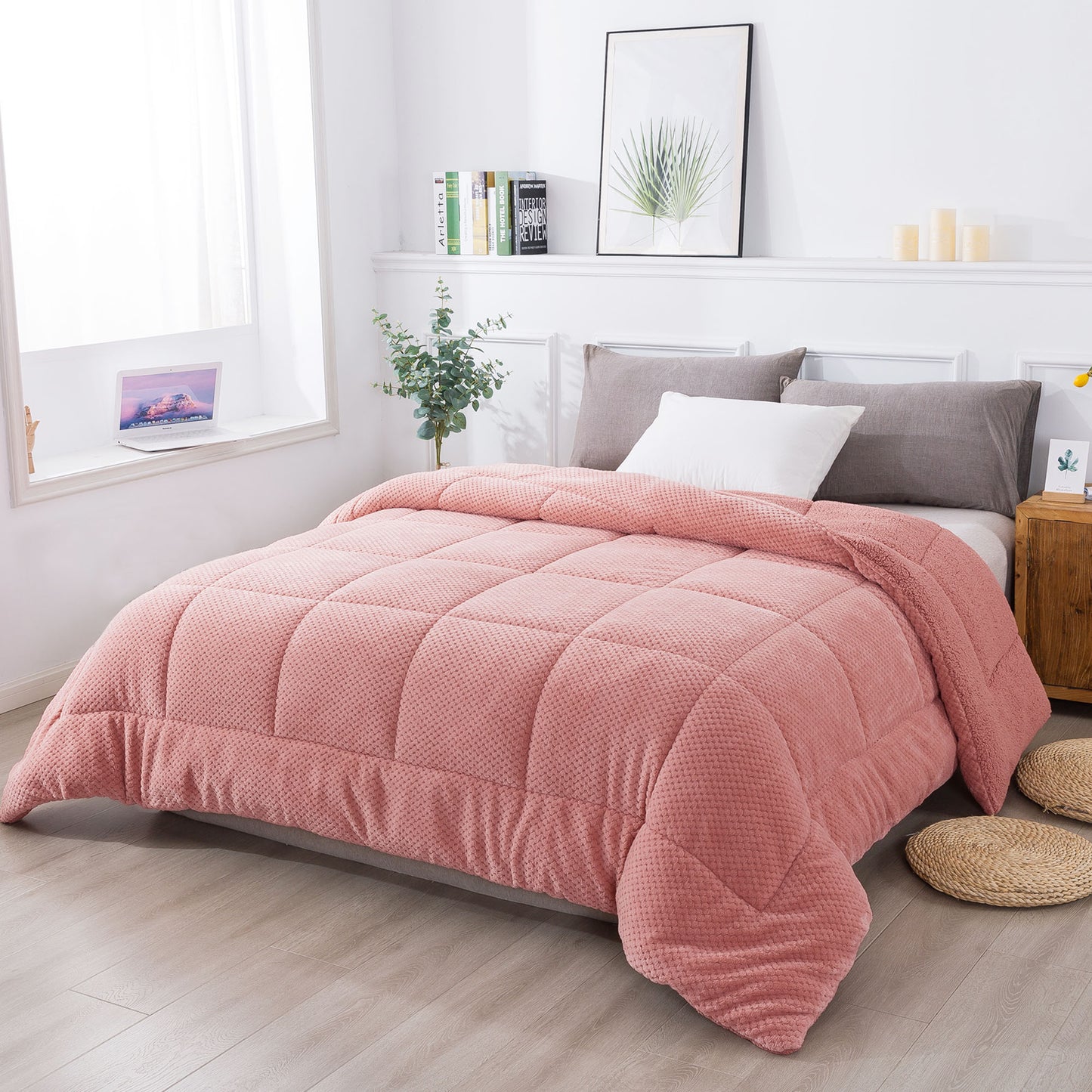 soft sherpa comforter warm kasentex ugg fluffy plush