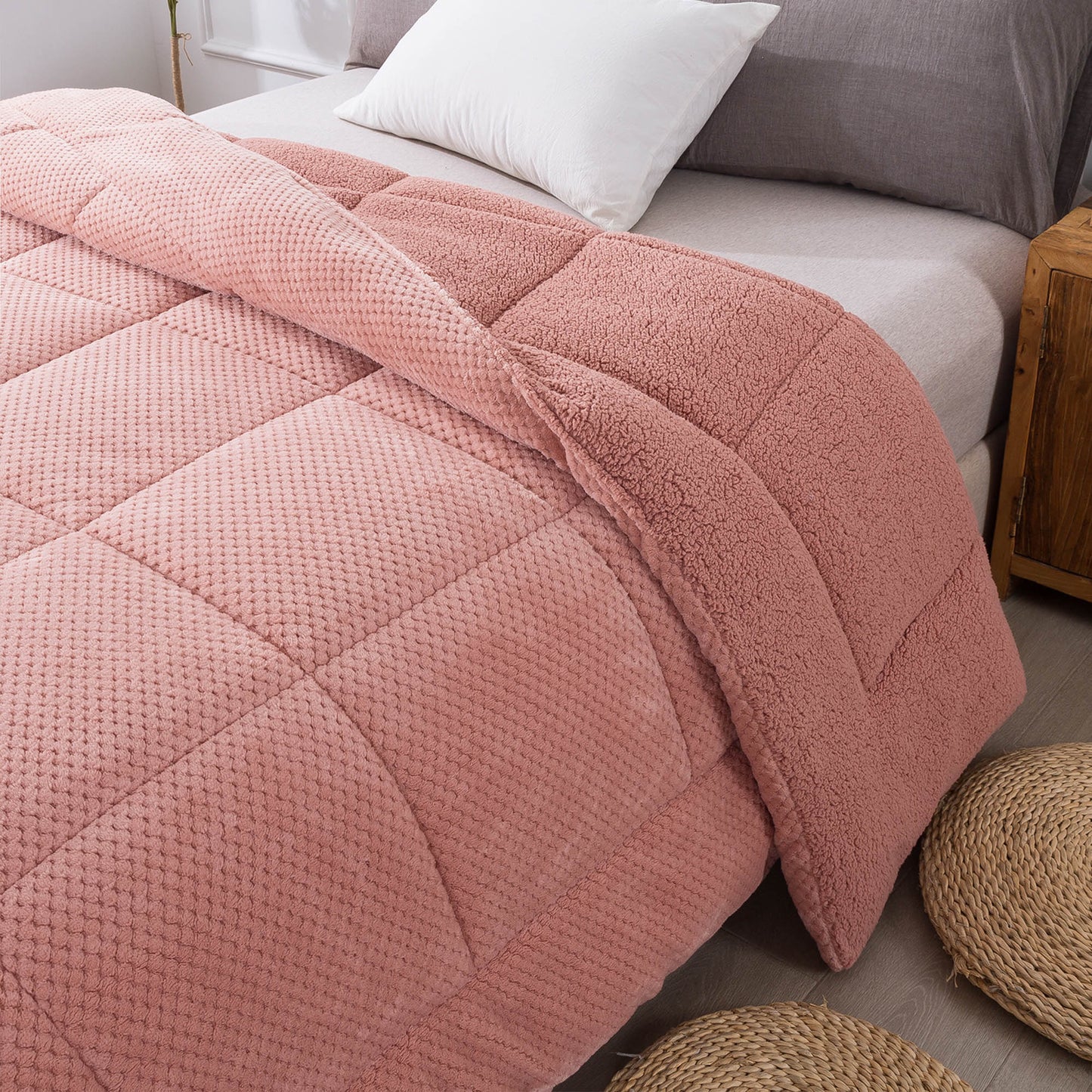 soft sherpa comforter warm kasentex ugg fluffy plush