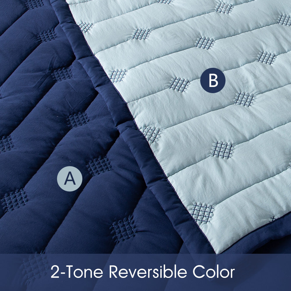 Kasentex Ultra Soft Lightweight All Season Quilt Bedspread Set, Room Decor, Graduation Gifts