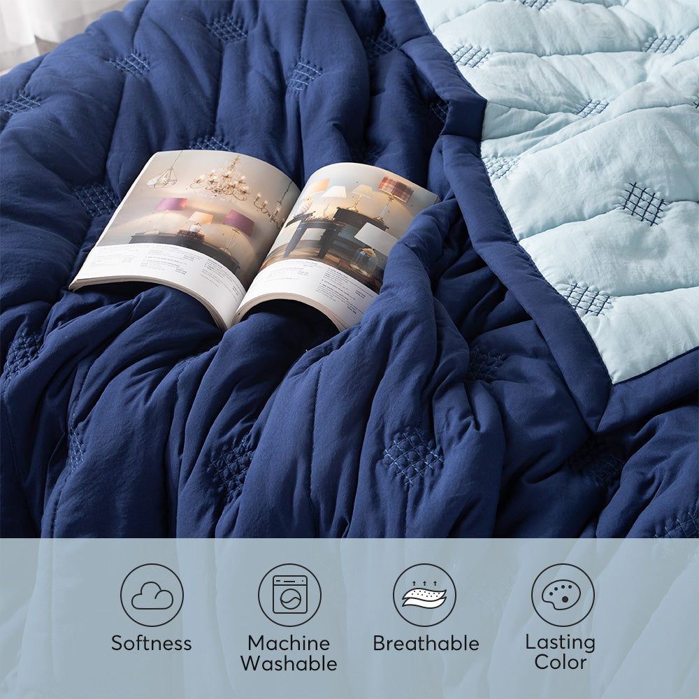 Kasentex Ultra Soft Lightweight All Season Quilt Bedspread Set, Room Decor, Graduation Gifts