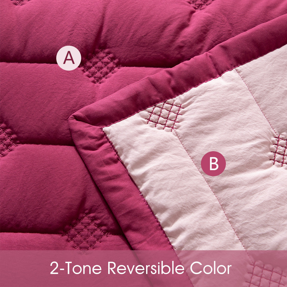 Kasentex Ultra Soft Lightweight All Season Quilt Bedspread Set, Room Decor, Graduation Gifts