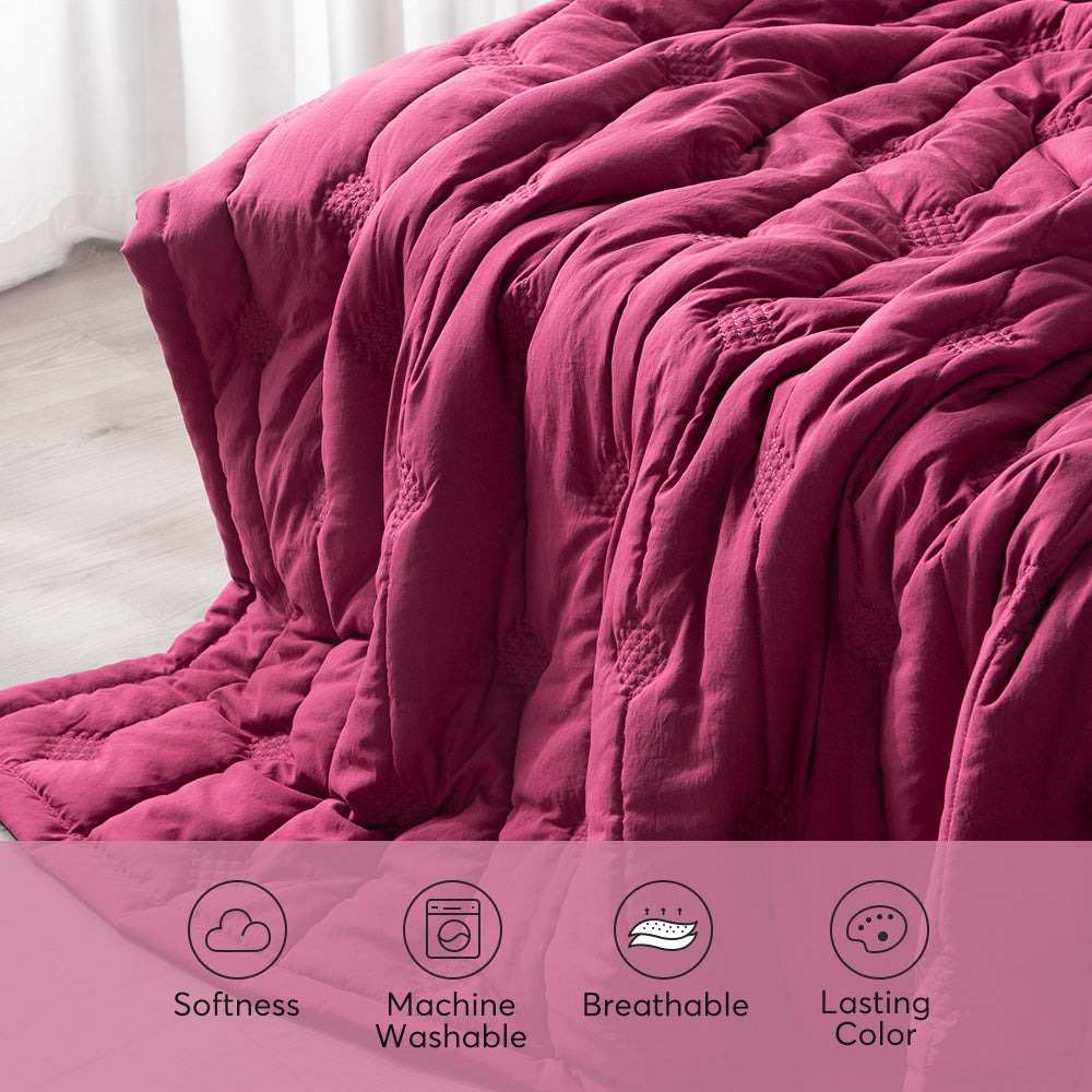 Kasentex Ultra Soft Lightweight All Season Quilt Bedspread Set, Room Decor, Graduation Gifts