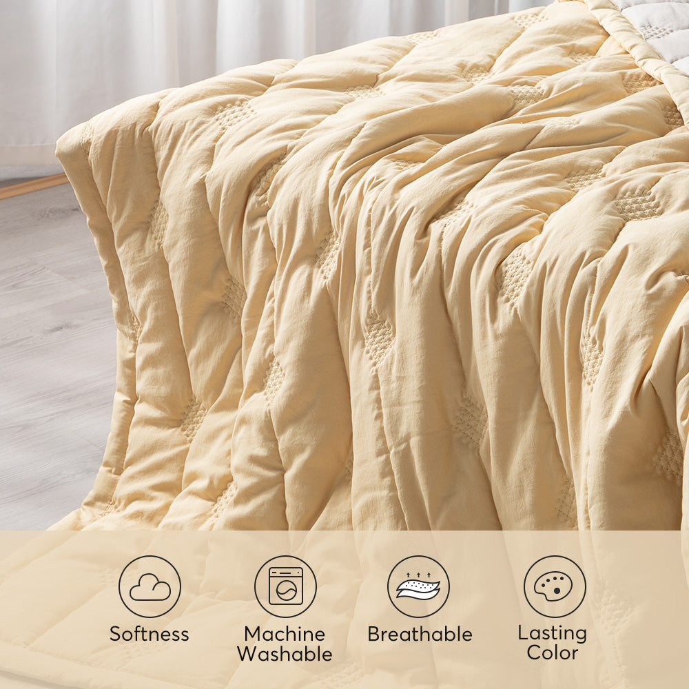 Kasentex Ultra Soft Lightweight All Season Quilt Bedspread Set, Room Decor, Graduation Gifts