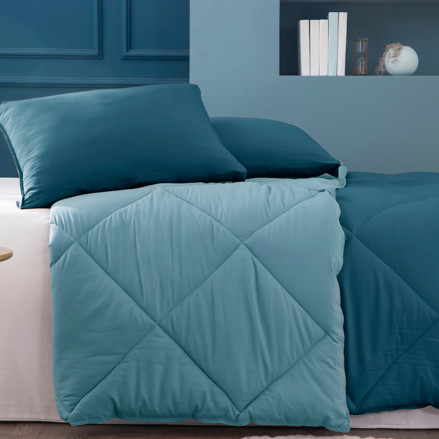 Kasentex Ultra Soft 2-Tone Reversible Comforter Set, Multi Colors, Room Decor, Graduation Gifts, Mom Gift
