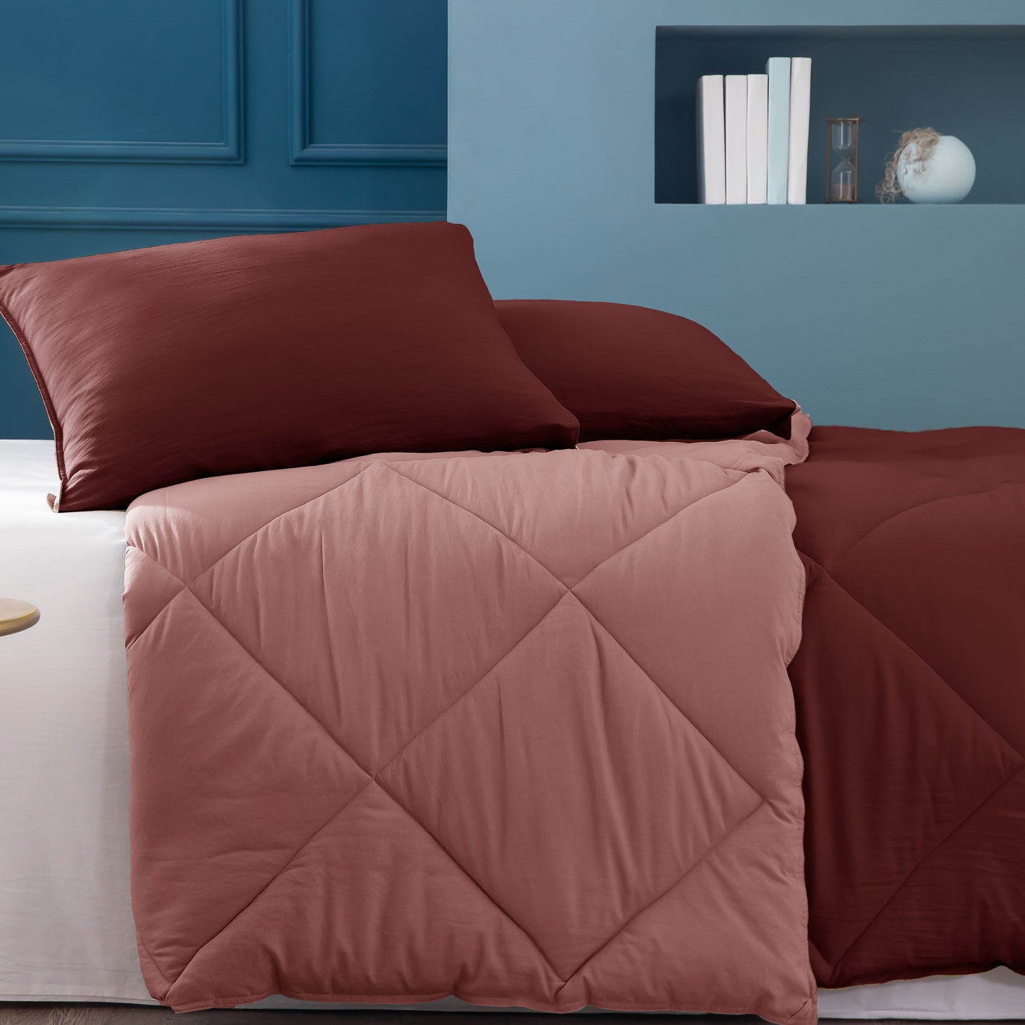 Kasentex Ultra Soft 2-Tone Reversible Comforter Set, Multi Colors, Room Decor, Graduation Gifts, Mom Gift