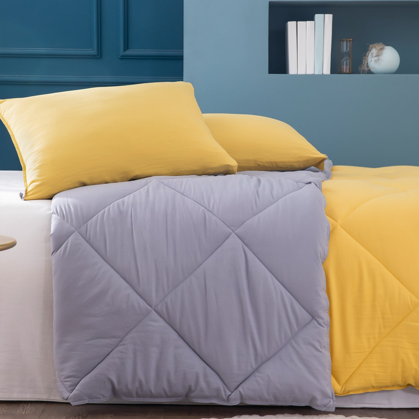Kasentex Ultra Soft 2-Tone Reversible Comforter Set, Multi Colors, Room Decor, Graduation Gifts, Mom Gift