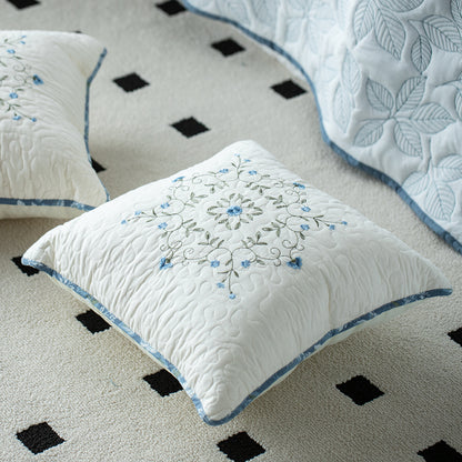 Kasentex 100% Cotton Fabric Floral Patchwork Throw Pillow - 18x18 inches - Blue