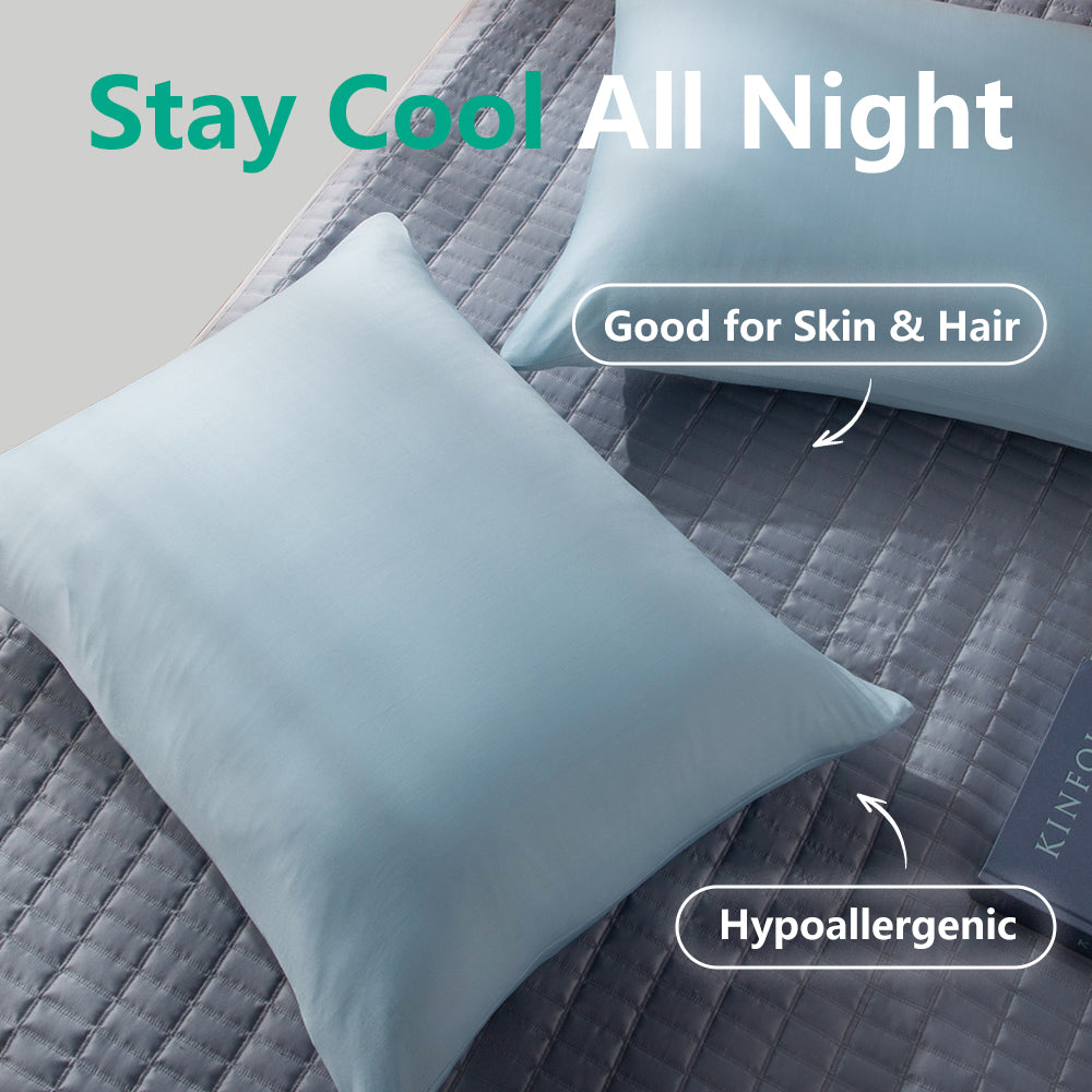 Kasentex Cooling Pillowcase Set - Silky Soft Breathable Pillow Covers