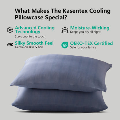 Kasentex Cooling Pillowcases for Outdoors & Camping - Set of 2 Pillowcovers