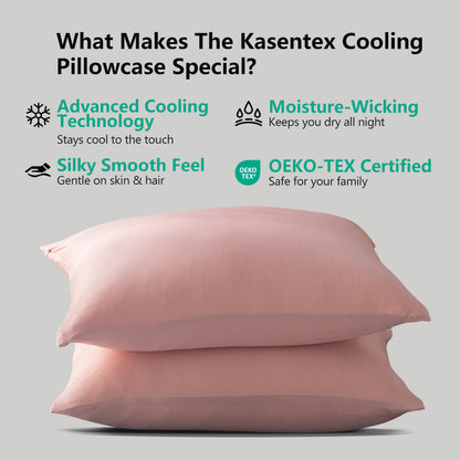 Kasentex Cooling Pillowcases for Outdoors & Camping - Set of 2 Pillowcovers