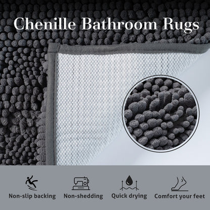 Kasentex Soft Absorbent Durable Non-Slip Bathroom Rug Mat, Solid Color, Room Decor, Graduation Gifts, Fathers Day Gift, Mother Gift