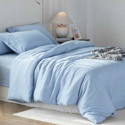 Kasentex Summer Duvet Cover Bedding Set with Duvet Cover, Pillowcase, Fitted Sheet, Hypoallergenic and Breathable, Room Decor, Graduation Gifts