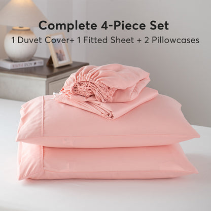 Kasentex Summer Duvet Cover Bedding Set with Duvet Cover, Pillowcase, Fitted Sheet, Hypoallergenic and Breathable, Room Decor, Graduation Gifts