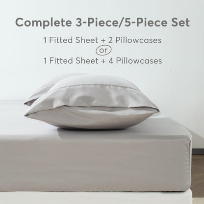 Kasentex Spring All Season Deep Pocket Fitted Sheet Set with Pillowcases, Room Decor, Graduation Gifts