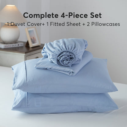 Kasentex Summer Duvet Cover Bedding Set with Duvet Cover, Pillowcase, Fitted Sheet, Hypoallergenic and Breathable, Room Decor, Graduation Gifts