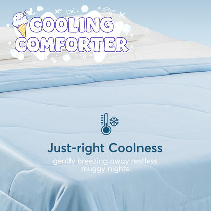 KASENTEX Cooling Blanket for Hot Sleepers - Ultra Soft Silky All Season Comforter, Hypoallergenic & Breathable Bedding - Ideal Gift