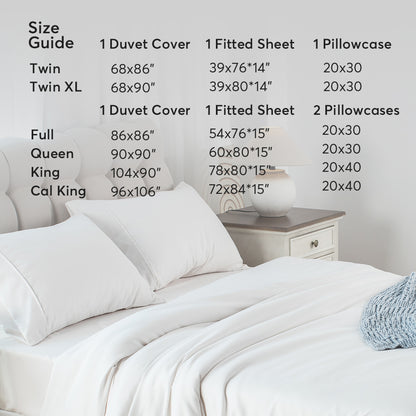 Kasentex Summer Duvet Cover Bedding Set with Duvet Cover, Pillowcase, Fitted Sheet, Hypoallergenic and Breathable, Room Decor, Graduation Gifts