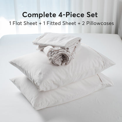 Kasentex Summer Sheet Bedding Set with Pillowcase, Flat Sheet, Fitted Sheet, Hypoallergenic and Breathable, Room Decor, Graduation Gifts