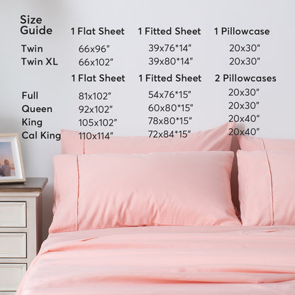 Kasentex Summer Sheet Bedding Set with Pillowcase, Flat Sheet, Fitted Sheet, Hypoallergenic and Breathable, Room Decor, Graduation Gifts