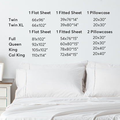 Kasentex Summer Sheet Bedding Set with Pillowcase, Flat Sheet, Fitted Sheet, Hypoallergenic and Breathable, Room Decor, Graduation Gifts
