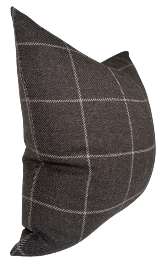 Bancroft Wool Pillow Cover in Sable Brown, Schumacher Textiles