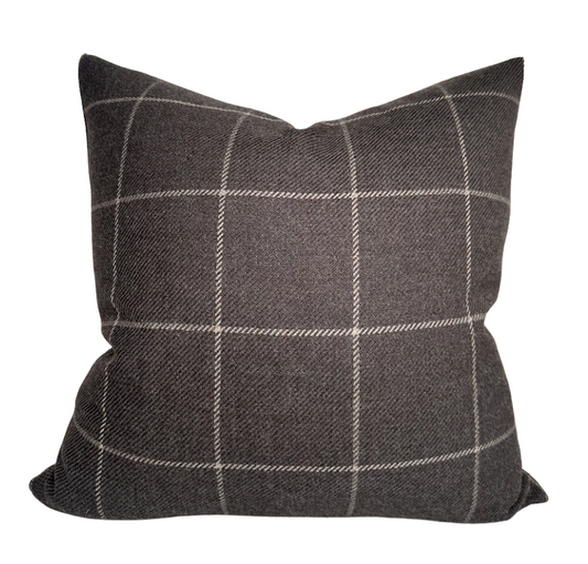 Bancroft Wool Pillow Cover in Sable Brown, Schumacher Textiles