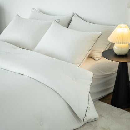 Kasentex Spring All Season Super Soft and Fluffy Jersey Knit Ultra Soft Comforter Set, White