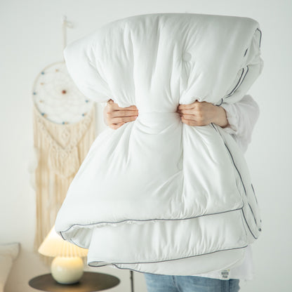 Kasentex Spring All Season Super Soft and Fluffy Jersey Knit Ultra Soft Comforter Set, White