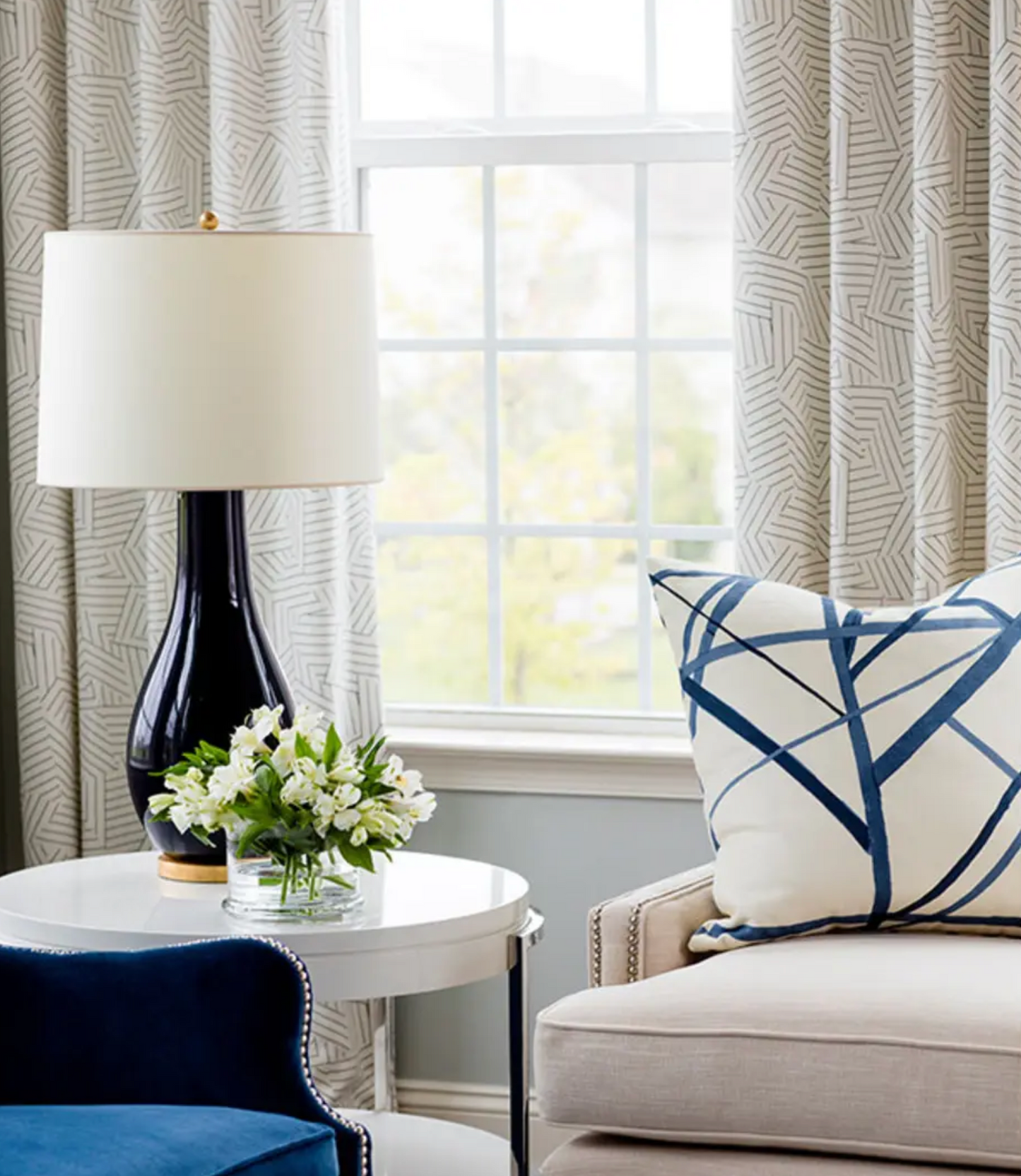 Channels Pillow Cover in Periwinkle Blue, Kelly Wearstler Textiles