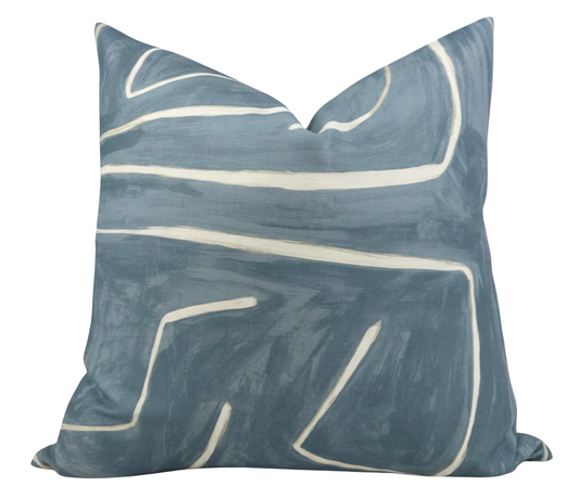 Graffito Pillow Cover in Deep Sky, Kelly Wearstler Textiles