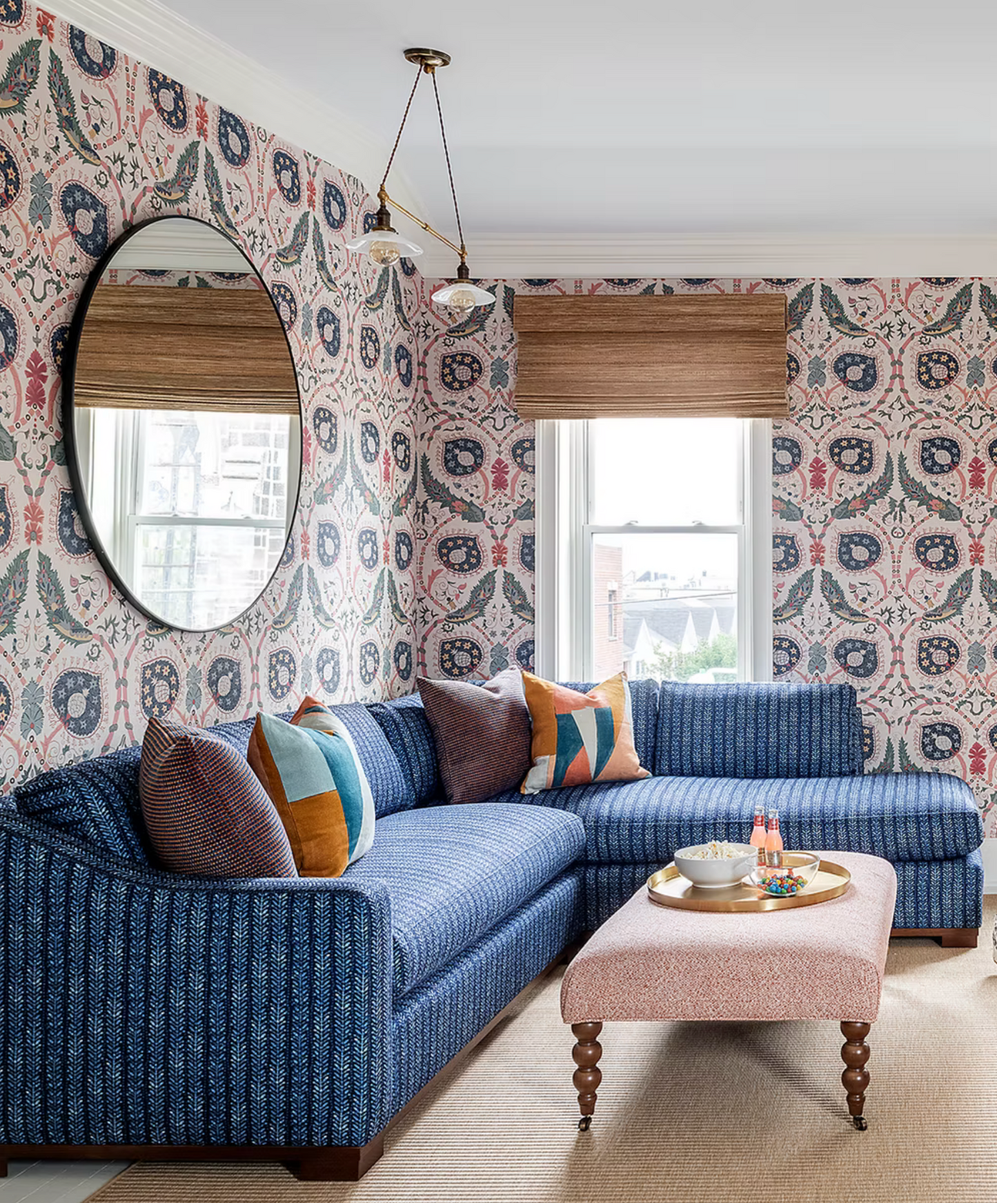 District Pillow Cover in Apricot, Kelly Wearstler Textiles