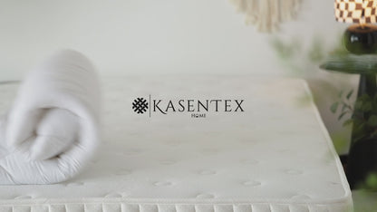Kasentex Deluxe Fitted Mattress Pad Cover with Deep Pockets, White, Room Decor, Graduation Gifts