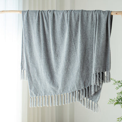 Kasentex Spring Ultra Soft Classic Elegant Throw Blanket with Tassel, Room Decor, Graduation Gifts