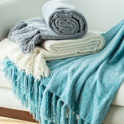 Kasentex Spring Ultra Soft Classic Elegant Throw Blanket with Tassel, Room Decor, Graduation Gifts